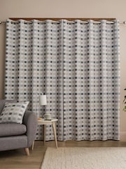 Catherine Lansfield Green Wilson Check Thermal Blackout Lined Eyelet Curtains - Image 2 of 5