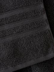 Catherine Lansfield Set of 2 Charcoal Grey 100% Cotton Bath Sheet Towels - Image 3 of 4