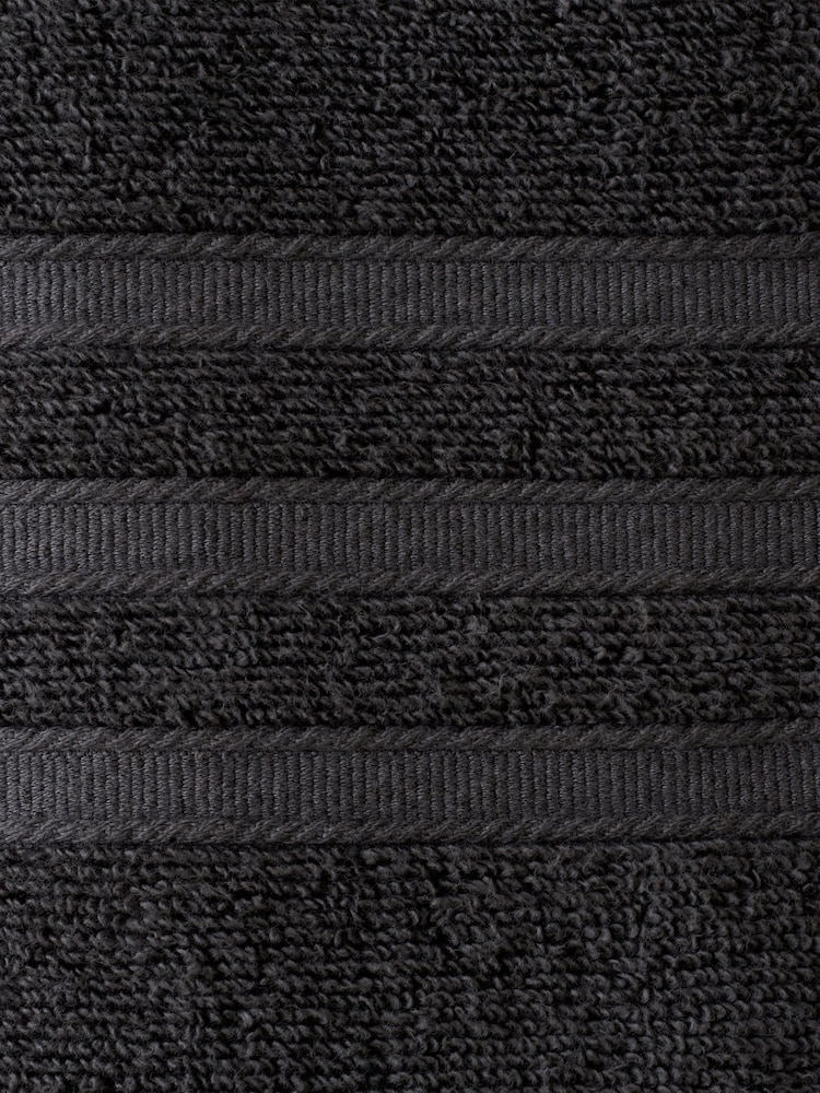 Catherine Lansfield Set of 2 Charcoal Grey 100% Cotton Bath Sheet Towels - Image 4 of 4