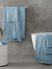 Catherine Lansfield Set of 2 Blue 100% Cotton Bath Sheet Towels - Image 2 of 4
