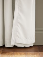 Catherine Lansfield Cream Matt Velvet Lined Eyelet Curtains - Image 3 of 3