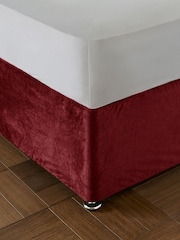 Catherine Lansfield Raspberry Red Kingsley Matt Velvet Elasticated Divan Base Wrap - Image 1 of 4