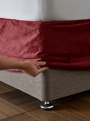 Catherine Lansfield Raspberry Red Kingsley Matt Velvet Elasticated Divan Base Wrap - Image 2 of 4