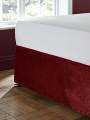 Catherine Lansfield Raspberry Red Kingsley Matt Velvet Elasticated Divan Base Wrap - Image 4 of 4