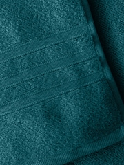Catherine Lansfield Set of 2 Teal Blue 100% Cotton Bath Sheet Towels - Image 3 of 4