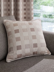 Catherine Lansfield Natural Wilson Check Cushion - Image 1 of 2