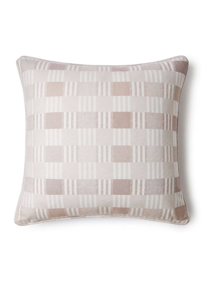 Catherine Lansfield Natural Wilson Check Cushion - Image 2 of 2
