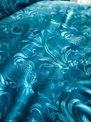 Bridgerton by Catherine Lansfield Teal Green Regal Birds Soft Velvet Duvet Cover Set - Image 5 of 5
