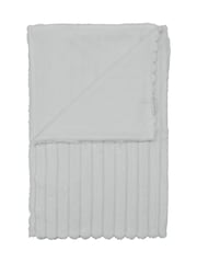 Catherine Lansfield Grey Soft and Cosy Ribbed Faux Fur Throw - Image 6 of 6