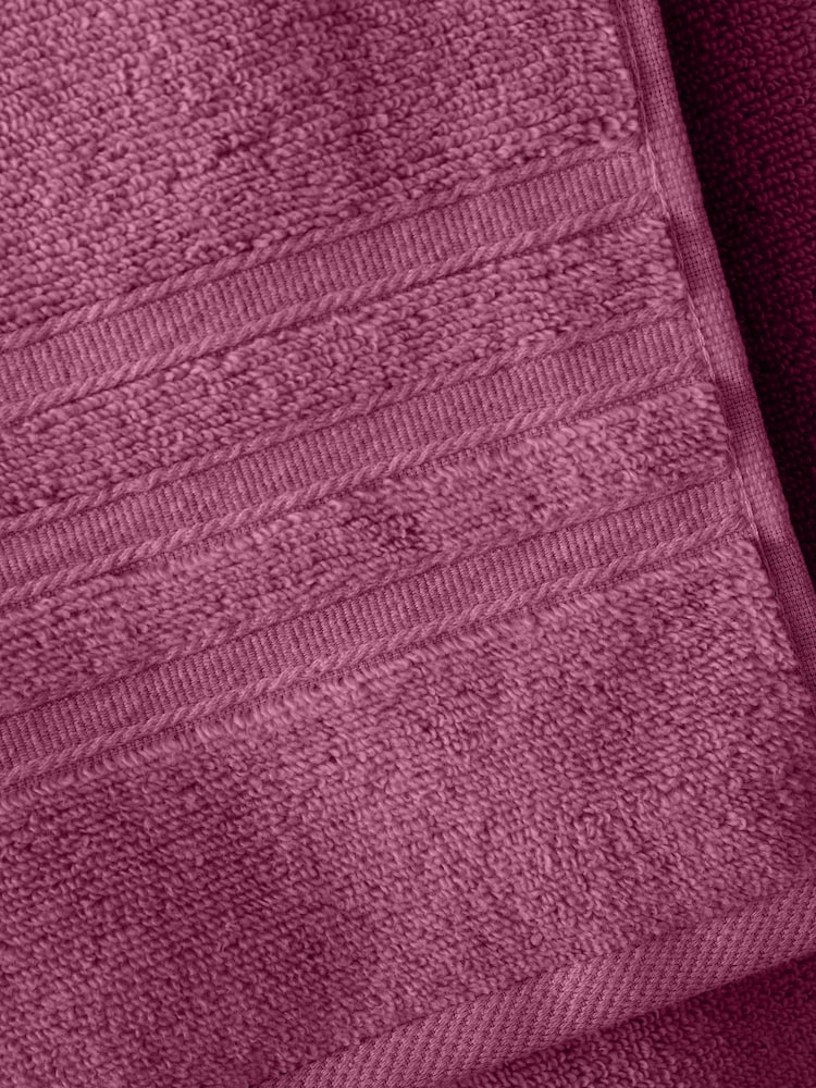 Catherine Lansfield Set of 2 Raspberry Pink 100% Cotton Bath Sheet Towels - Image 3 of 4