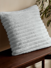 Catherine Lansfield Grey Catherine Lansfield Soft and Cosy Ribbed Cushion - Image 1 of 4