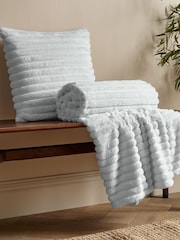 Catherine Lansfield Grey Catherine Lansfield Soft and Cosy Ribbed Cushion - Image 2 of 4