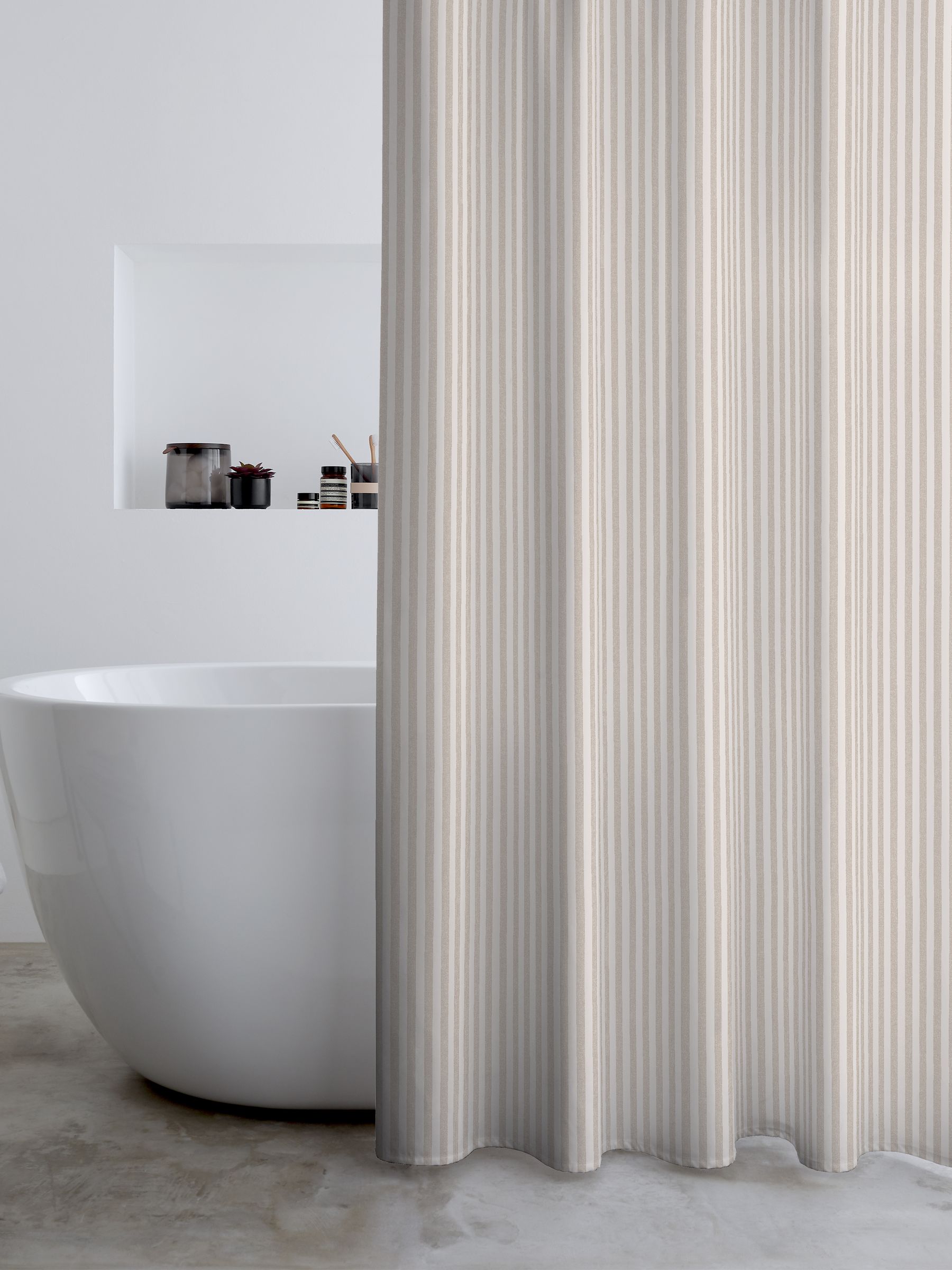 Buy Catherine Lansfield Natural Timeless Stripe Shower Curtain from Next Ireland