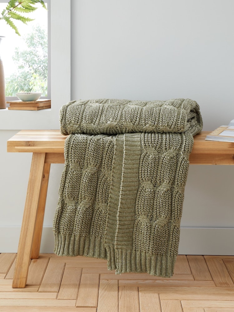 Catherine Lansfield Chunky Marl Knit Cosy Throw - Image 1 of 5 Catherine Lansfield Chunky Marl Knit Cosy Throw - Image 1 of 5