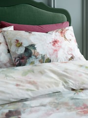RHS Pink Rose Bloom Floral 100% Cotton Duvet Cover Set - Image 3 of 5