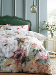 RHS Pink Rose Bloom Floral 100% Cotton Duvet Cover Set - Image 5 of 5