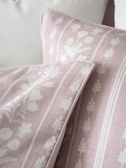 Bridgerton by Catherine Lansfield Blush Pink Regency Stripe Reversible Duvet Cover Set - Image 5 of 6