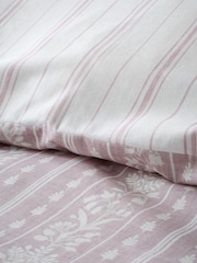 Bridgerton by Catherine Lansfield Blush Pink Regency Stripe Reversible Duvet Cover Set - Image 6 of 6