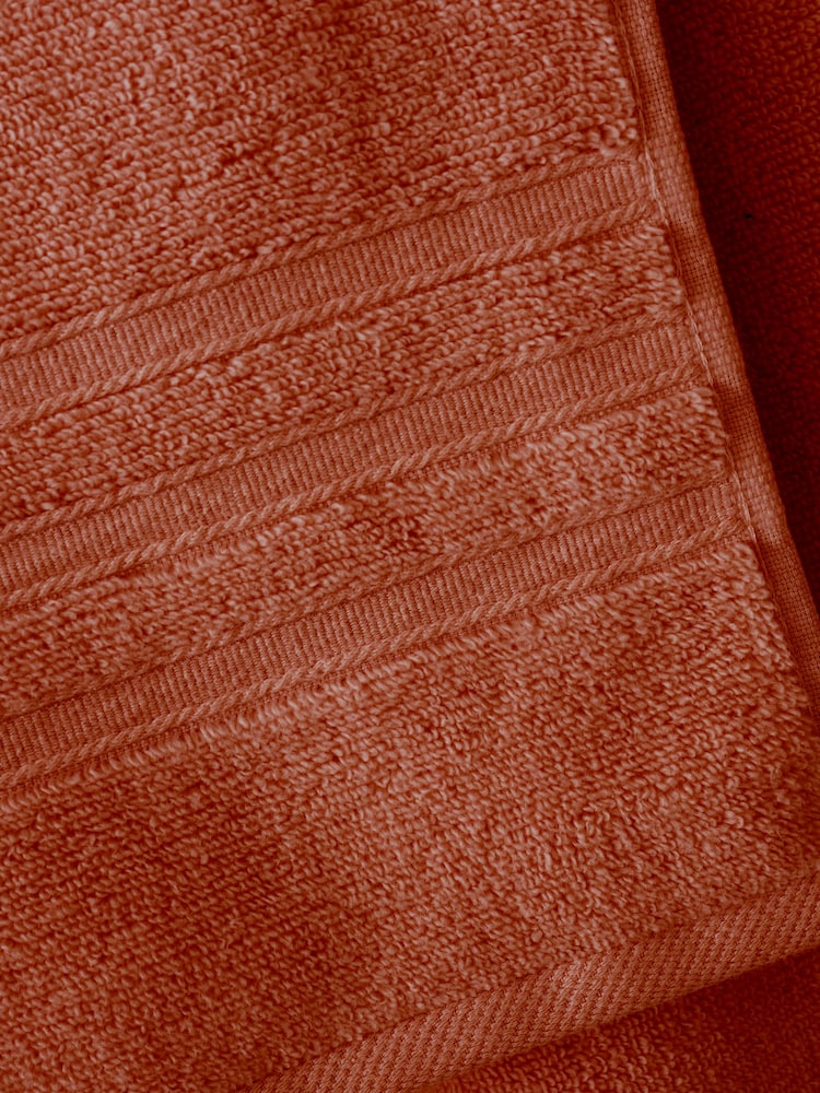 Catherine Lansfield Set of 2 Terracotta 100% Cotton Bath Sheet Towels - Image 3 of 4
