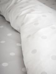 Catherine Lansfield Silver Grey Brushed 100% Cotton Polka Dot Duvet Cover Set - Image 5 of 5