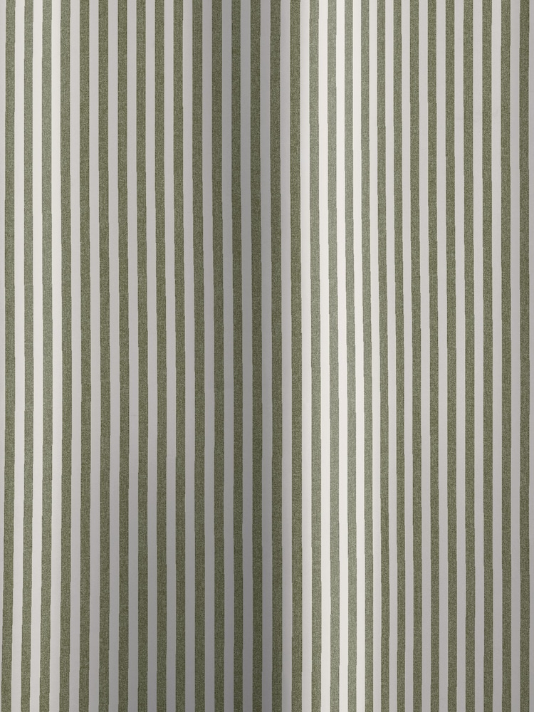 Catherine Lansfield Green Timeless Stripe Shower Curtain - Image 3 of 3