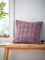 Catherine Lansfield Plum Chunky Marl Knit Cosy Cushion - Image 1 of 5