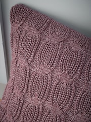 Catherine Lansfield Plum Chunky Marl Knit Cosy Cushion - Image 4 of 5