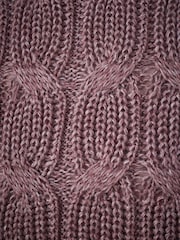 Catherine Lansfield Plum Chunky Marl Knit Cosy Cushion - Image 5 of 5
