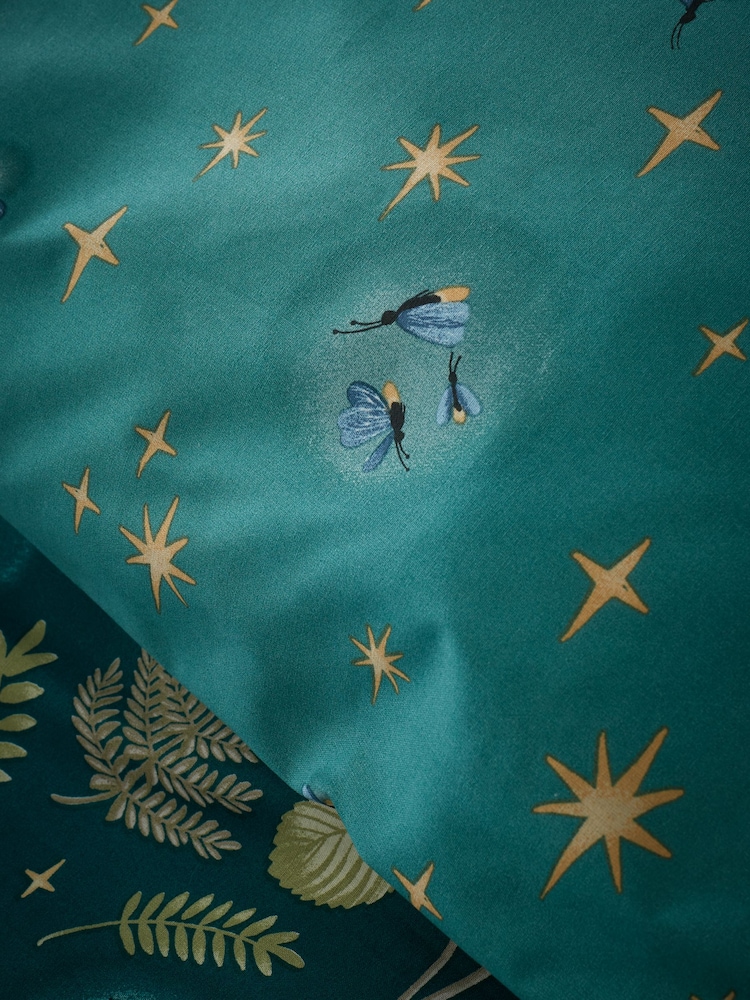 Catherine Lansfield Forest Green Enchanted Twilight Animals Duvet Cover and Pillowcase Set - Image 4 of 5