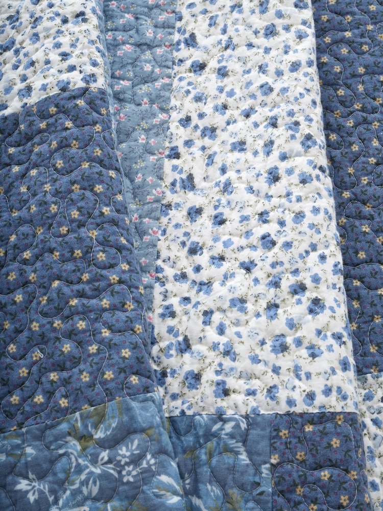 Bianca 100% algodão Floral Patchwork Throw - Imagem 4 de 4