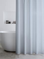 Catherine Lansfield Blue Timeless Stripe Shower Curtain - Image 1 of 3