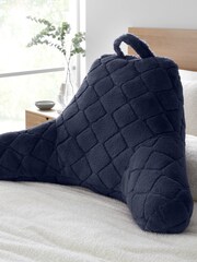 Catherine Lansfield Navy Blue Cosy and Soft Diamond Fleece Cuddle Chair Cushion Cushion - Image 1 of 3