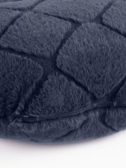 Catherine Lansfield Navy Blue Cosy and Soft Diamond Fleece Cuddle Chair Cushion Cushion - Image 3 of 3