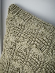 Catherine Lansfield Olive Green Chunky Marl Knit Cosy Cushion - Image 5 of 5