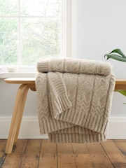 Bianca Natural Cosy Soft Cable Knit Throw - Image 1 of 4
