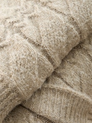 Bianca Natural Cosy Soft Cable Knit Throw - Image 2 of 4