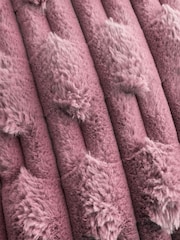 Pink Soft and Cosy Carved Faux Fur Cushion - Image 3 of 4