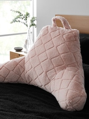 Catherine Lansfield Blush Pink Cosy and Soft Diamond Fleece Cuddle Chair Cushion Cushion - Image 1 of 3