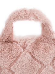 Catherine Lansfield Blush Pink Cosy and Soft Diamond Fleece Cuddle Chair Cushion Cushion - Image 2 of 3