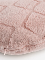 Catherine Lansfield Blush Pink Cosy and Soft Diamond Fleece Cuddle Chair Cushion Cushion - Image 3 of 3