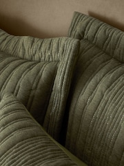 Pineapple Elephant Set of 2 Olive Green Tamba Jersey Stripe Oxford Pillowcases - Image 2 of 2