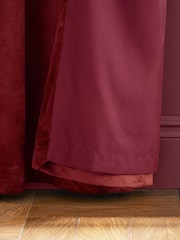 Catherine Lansfield Raspberry Red Matt Velvet Lined Eyelet Curtains - Image 3 of 3