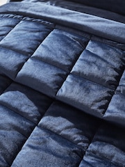 Catherine Lansfield Navy Blue Kingsley So Soft Matt Velvet Quilted Bedspread - Image 3 of 3