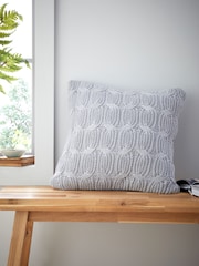Catherine Lansfield Silver Grey Chunky Marl Knit Cosy Cushion - Image 1 of 5
