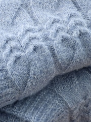 Bianca Blue Cosy Soft Cable Knit Throw - Image 2 of 4