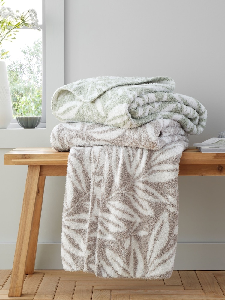 Catherine Lansfield Soft and Cosy Sorrel Leaves Throw - Slika 4 iz 4