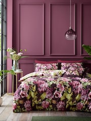 RHS Plum Pia Floral 100% Cotton Duvet Cover Set - Image 1 of 5