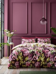 RHS Plum Pia Floral 100% Cotton Duvet Cover Set - Image 2 of 5