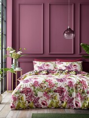 RHS Plum Pia Floral 100% Cotton Duvet Cover Set - Image 3 of 5