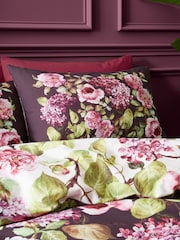 RHS Plum Pia Floral 100% Cotton Duvet Cover Set - Image 4 of 5